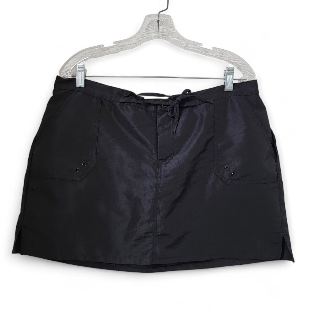 Tropical Escape Size 16 Black Swim Short Skirt, Excellent Used Condition